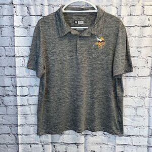 NFL Apparel Ladies Gray Polo Shirt MN Vikings Large